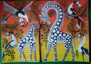 Жирафы в стиле Тинга Тинга. | Картины, Рисовать, Жираф